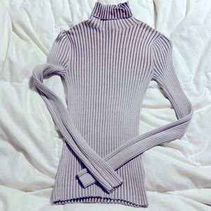 Express - Pink Ribbed L/S  Turtleneck - Extra Small